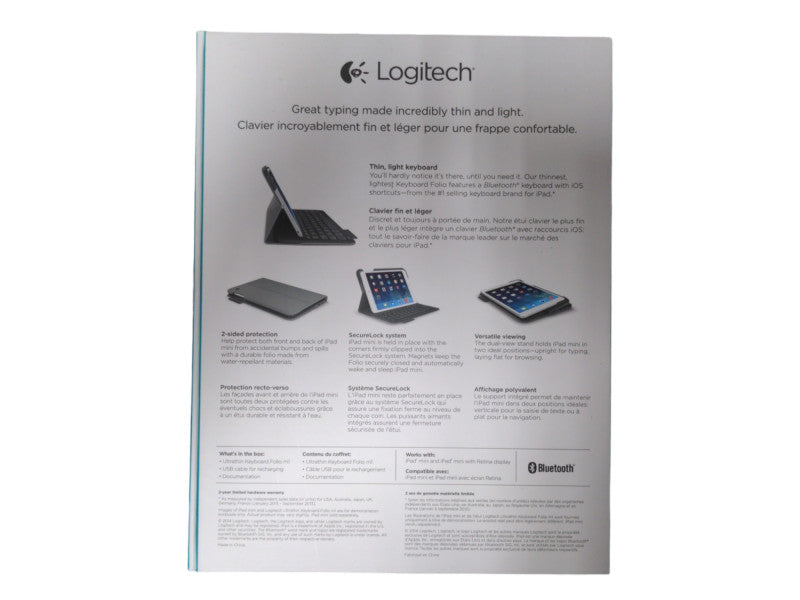 *New Open Box*Logitech Ultrathin Keyboard Folio Case for iPad Mini 920-006030