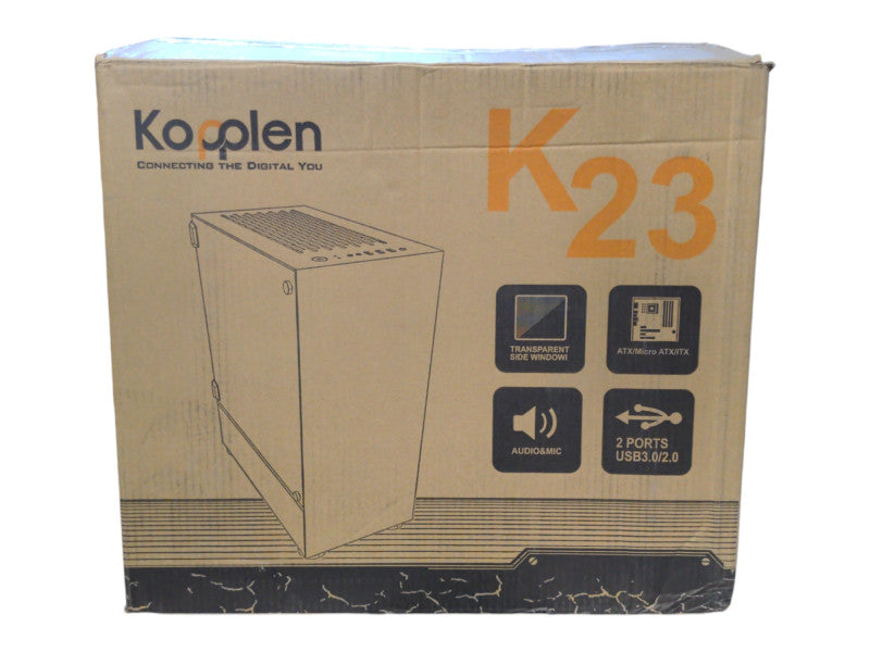 Kopplen K23 ATX Case & Tempered Glass w/ 1x 120mm RGB Fan & 1x LED Strip