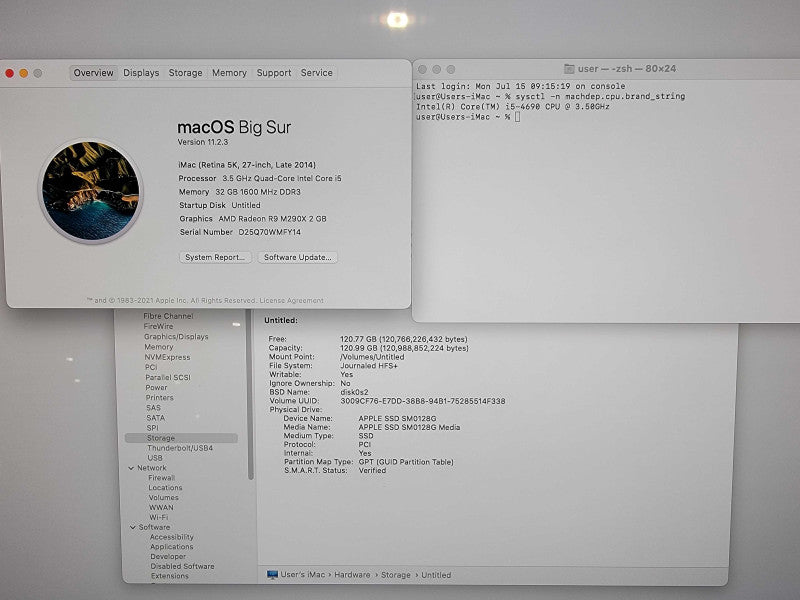 Apple iMac Retina 5K 27\\" 2014 | i5-4690 @3.5GHz | 32GB RAM | 120GB SSD - READ
