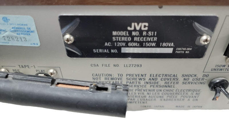 Vintage JVC R-S11 AM/FM Stereo Receiver | Made in Japan