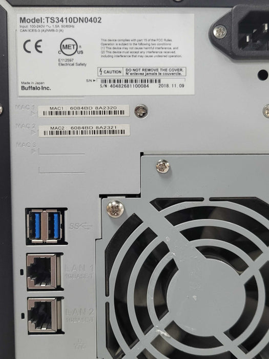 buffalo terastation TS3410DN0402 4-Bay NAS with 4x 2TB HDDs _
