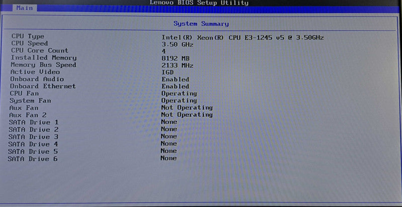 Lenovo ThinkStation P310 | Xeon E3-1245 v5 @ 3.50GHz 4C, 8GB DDR4, No HDD/OS