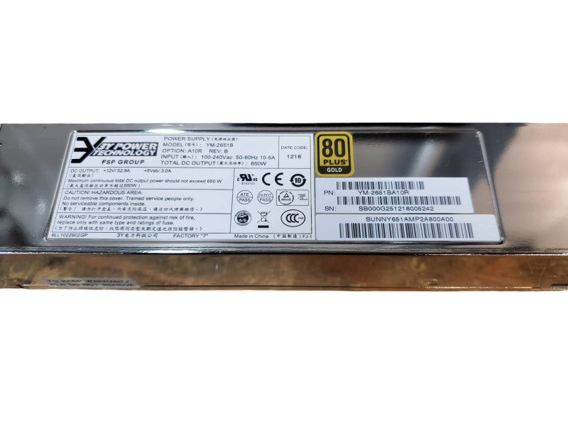 3Y Power Technology YM-2651B 650w 80 Plus Gold Power Supply  Q@