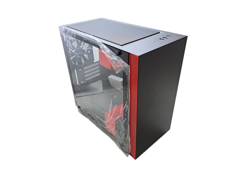 NZXT H400i MicroATX PC Gaming Case | Tempered Glass Side Panel | Black/Red