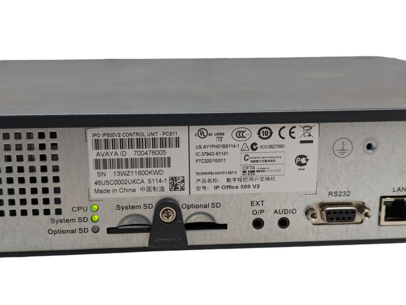 AVAYA IP Office 500 V2 Control Unit with 700504556 & 700504031 modules  -