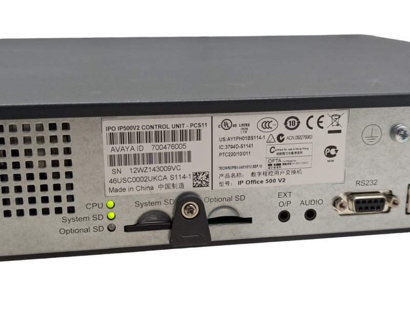 AVAYA IP Office 500 v2 control unit with 700476013 & 700431778 -
