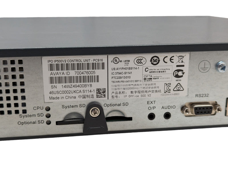 AVAYA IP Office 500 v2 Control Unit with 700417330 700476013 700504556  -