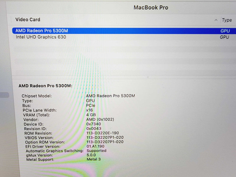 Apple Macbook Pro 2019 16\\" 6-Core i7-9750H @ 2.6GHz 16GB DDR4 512GB SSD Radeon Pro 5300M 4GB (