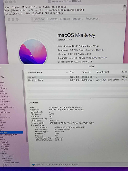 Apple iMac 21\\" Retina 4K | 4-Core i5-5675R @3.1GHz | 8GB RAM | 1TB SSD