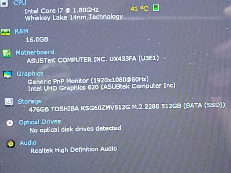 ASUS ZenBook UX433F| i7-8565U| 16GB DDR4| 512GB SSD Î² BudLap