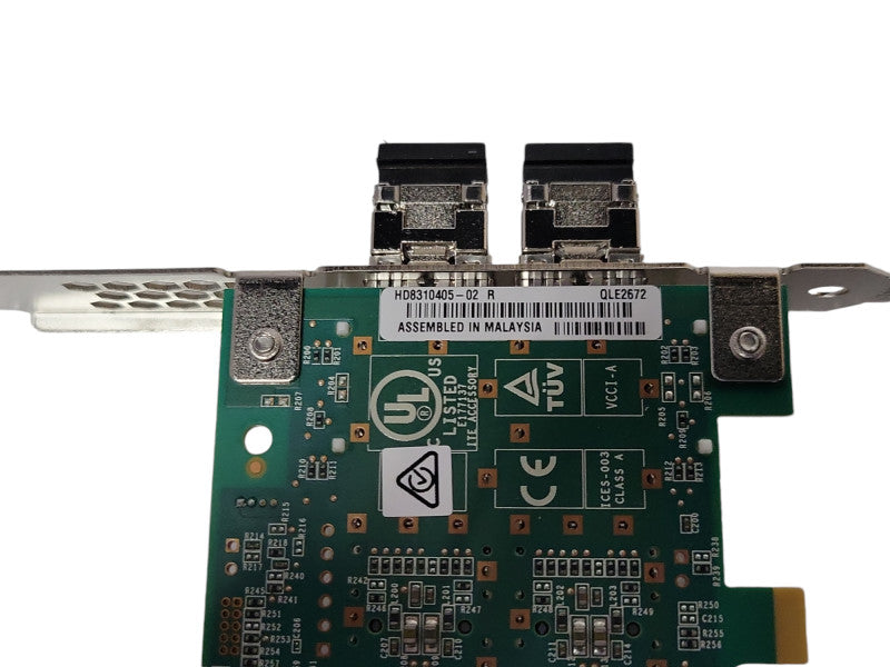 Qlogic QLE2672 16Gb Dual Port SFP+ FC HBA Server Card w/ SFPs, Full height _