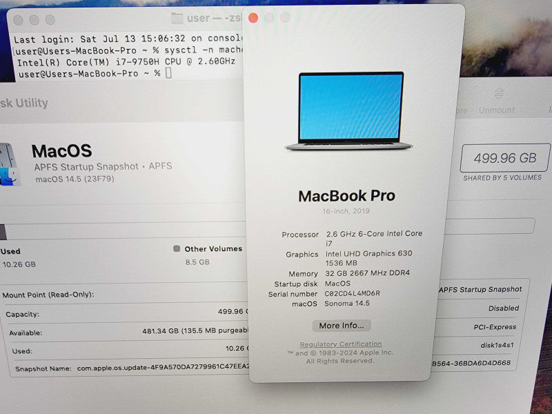Apple Macbook Pro 2019 16\\" 6-Core i7-9750H @ 2.6GHz 32GB DDR4 512GB SSD Radeon Pro 5300M 4GB (