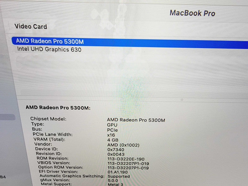 Apple Macbook Pro 2019 16\\" 6-Core i7-9750H @ 2.6GHz 32GB DDR4 512GB SSD Radeon Pro 5300M 4GB (