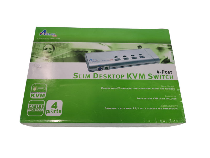 AirLink 101 - 4-Port Slim Desktop KVM Switch %