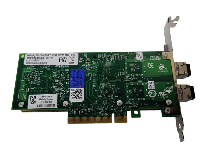 Intel X520-SR2 Dual Port 10GB SFP+ PCIe Network Adapter E10G42BFSR, Full heig _