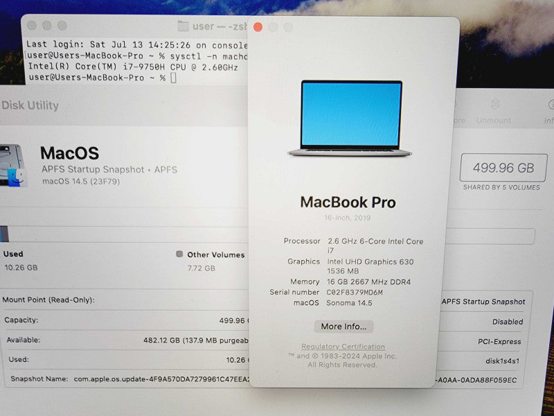 Apple Macbook Pro 2019 16\\" 6-Core i7-9750H @ 2.6GHz 16GB DDR4 512GB SSD Radeon Pro 5300M 4GB (