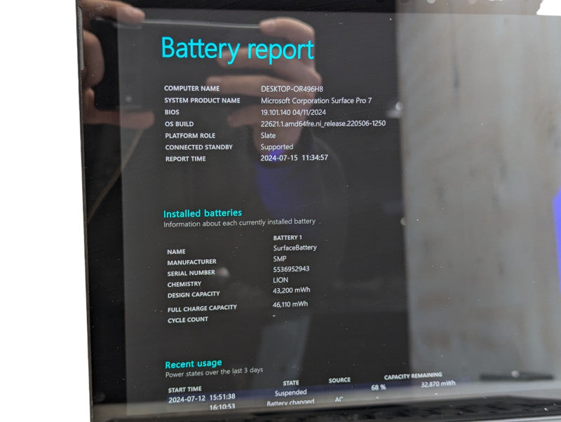 Surface Pro 7 Intel Core i7-1065G7 16GB RAM & 256GB  -