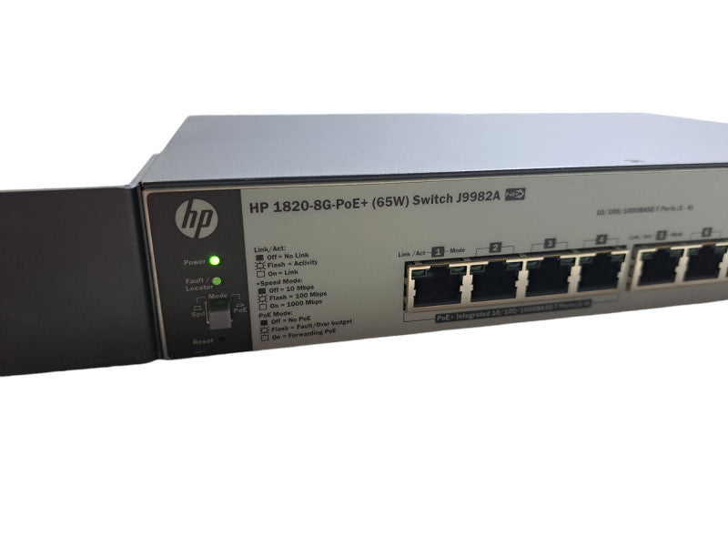 HP 1820-8G-PoE+ (65W) |  8-Port Gigabit PoE+ Managed Switch J9982A