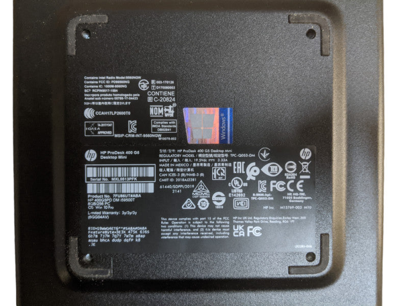 HP ProDesk 400 G5 USFF | Core i5-9500T | 8GB DDR4 | No HDD