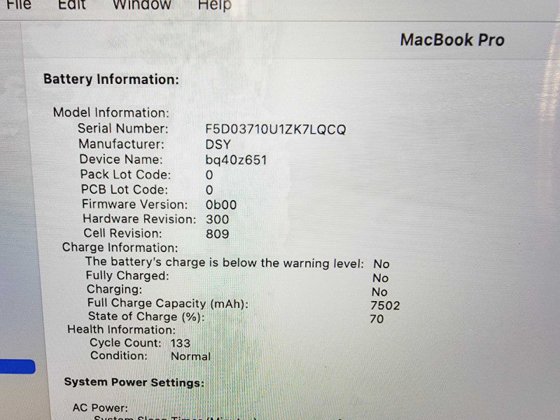 Apple Macbook Pro 2019 16\\" 6-Core i7-9750H @ 2.6GHz 16GB DDR4 512GB SSD Radeon Pro 5300M 4GB (