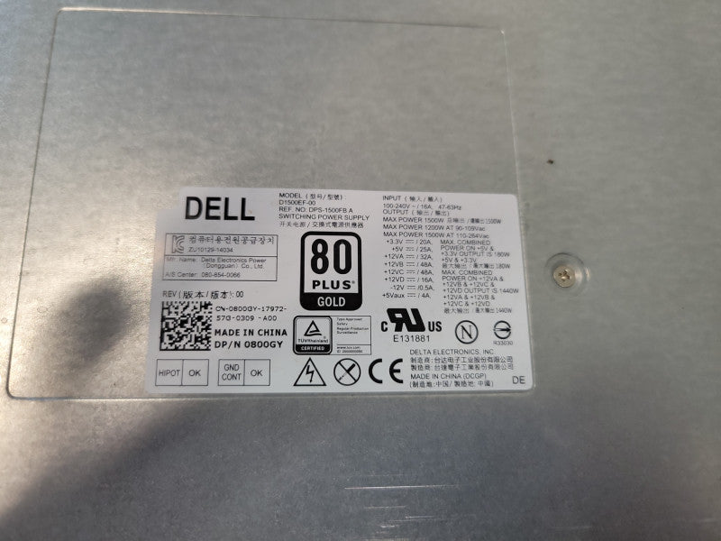 Dell (DPS-1500FB A) 1500 80+ GOLD POWER SUPPLY %