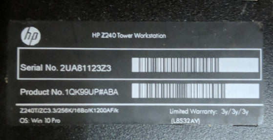 HP Z240 Tower Workstation | Xeon E3-1225 v5 | 16GB DDR4 | No HDD