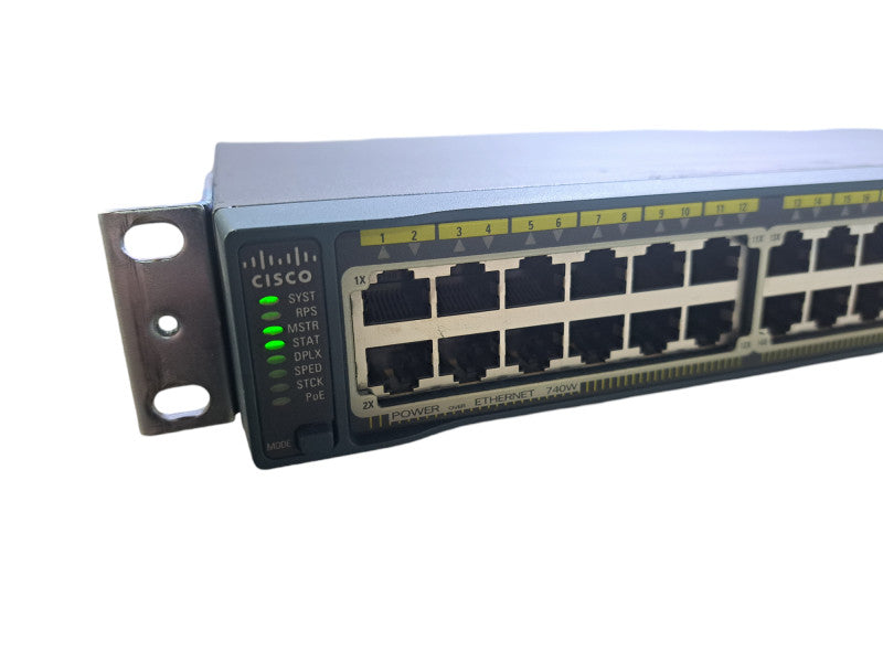 Cisco WS-C2960S-48FPS-L V03 | 48 Port Gigabit PoE+ 740W Switch + Stack Mod