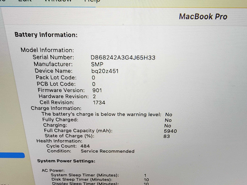 Apple Macbook Pro 2018 15\\" 6-Core i7-8850H @ 2.6GHz 16GB DDR4 512GB SSD Radeon Pro 560X 4GB(