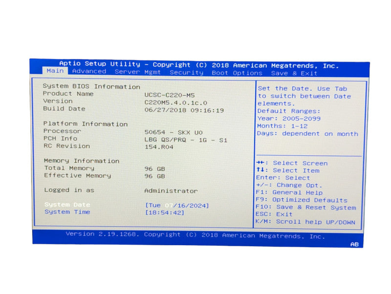 Cisco UCSC-C220-M5  2x Intel Bronze 3106 @ 1.70Ghz 96GB RAM  -