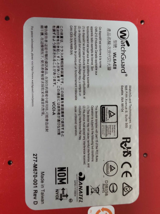 WatchGuard Firebox M370 Network Security Appliance Model WL6AE8, READ _