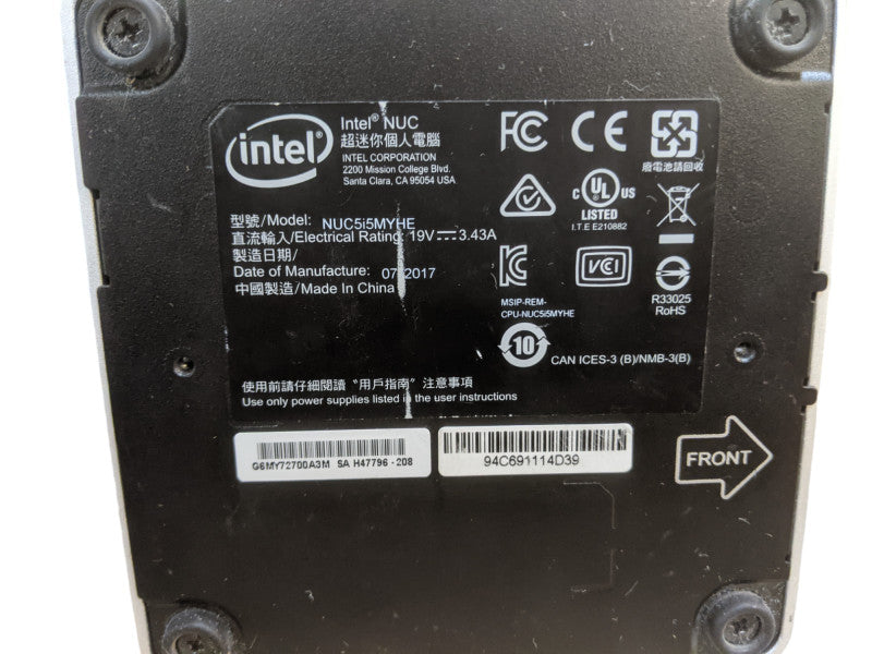 Intel NUC NUC5i5MYHE | Core i5-5300U | 4GB DDR3 | No HDD