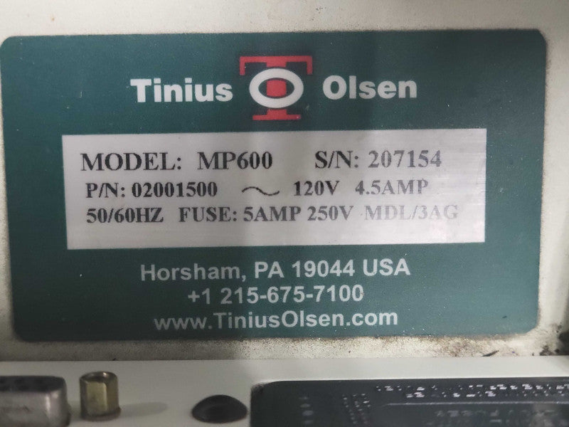 Tinius Olsen MP 600 Extrusion Plastometer only, READ _
