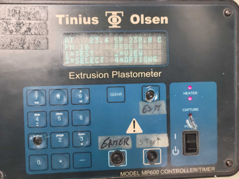 Tinius Olsen MP 600 Extrusion Plastometer only, READ _