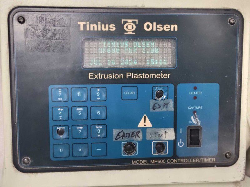 Tinius Olsen MP 600 Extrusion Plastometer only, READ _