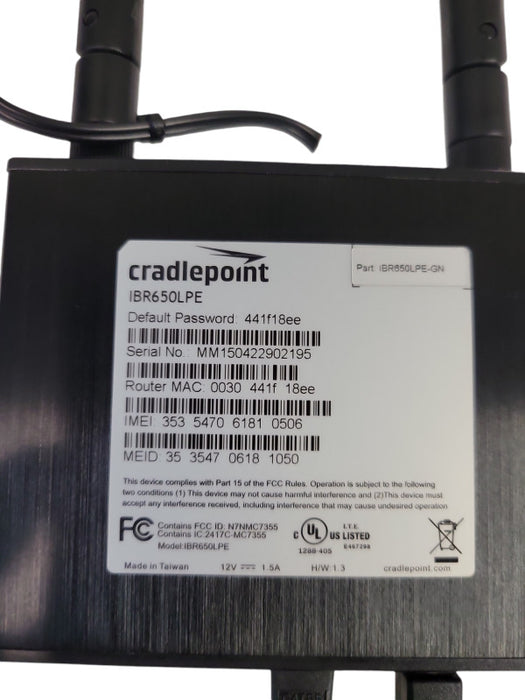Cradlepoint Wireless Router IBR650LPE Cellular Modem %