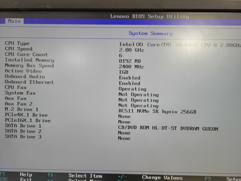 Lenovo ThinkCentre M720s, Core i5-8400 @ 2.80GHz 8GB DDR4, 256 NVMe !