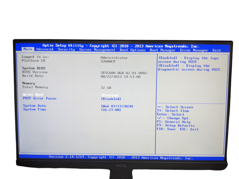 Intel S2600CP Server Board | 1x Xeon E5-2620 0 | 32GB DDR3