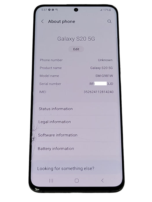 Samsung Galaxy S20 5G SM-G981W 128GB, READ _