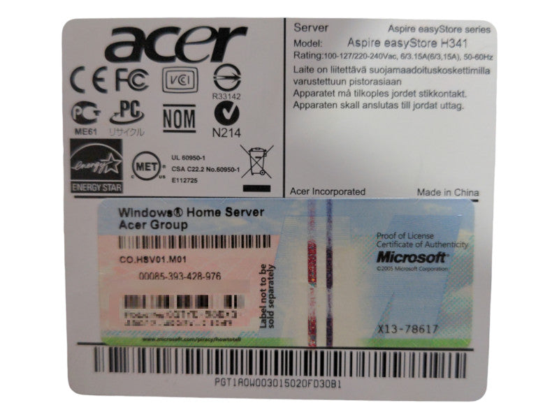 Acer Aspire EasyStore H341, 4x 1TB HDDs, READ