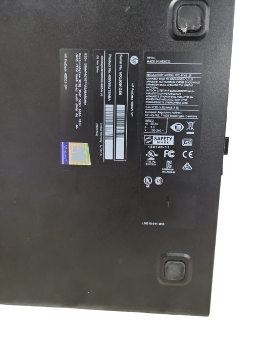HP PRODESK 400 G5 | I3-8100 @ 3.6GHz| 8 GB RAM | 856 GB SSD |