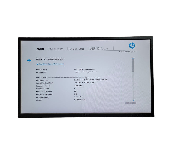 HP Z2 SFF G4 WORKSTATION CORE i7 - 8700  CPU @ 3.20GHz 16GB DDR4 Ram Î¸
