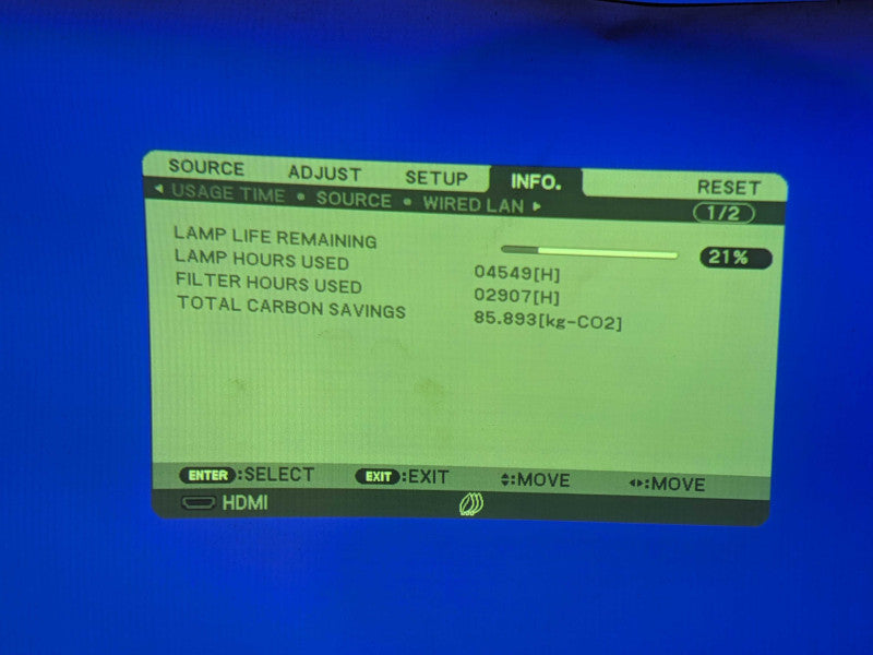 NEC NP-M271X HDMI Projector, Lamp hour: 4549hrs