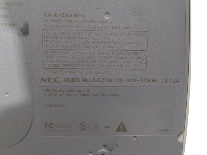 NEC NP-M271X HDMI Projector, Lamp hour: 4549hrs
