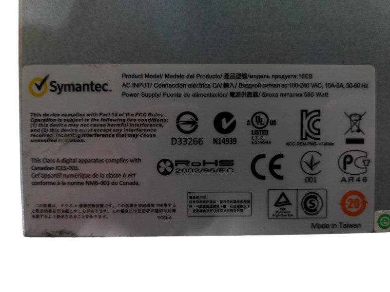 Symantec 3U Disk Array 16x 3.5\\" HDD Bay caddies, Model: 16EB, 2x 580W PSU