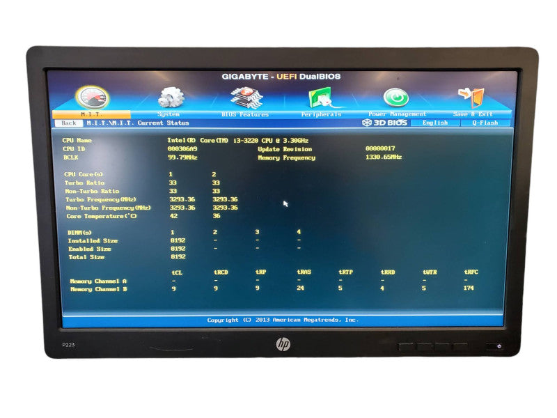 Custom 2U Rack Mount Desktop Gigabyte H77M-D3H i3-3220 8GB DDR3 NO HDD @