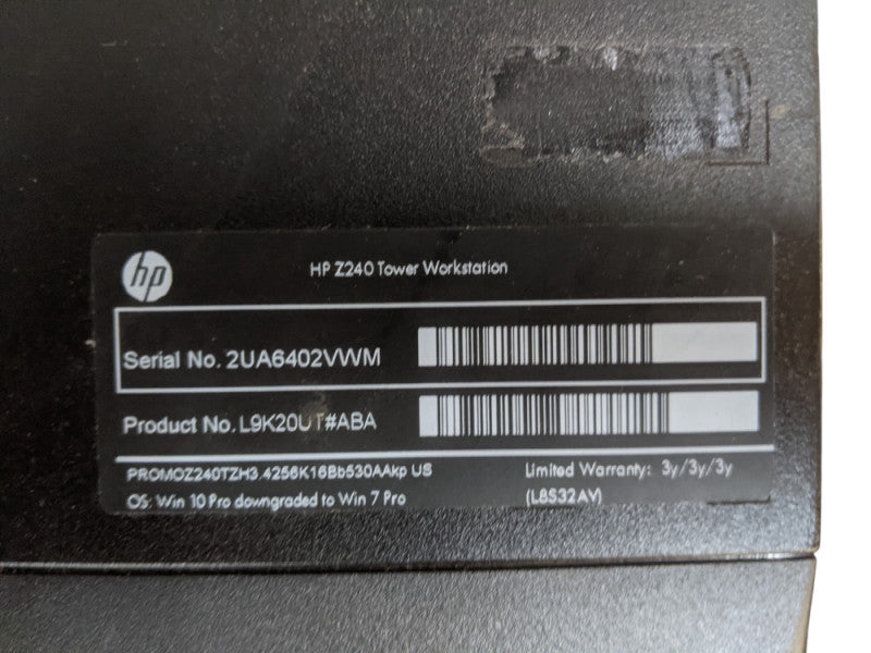 HP Z240 Tower Workstation | Core i7-6700 | 16GB DDR4 | No HDD
