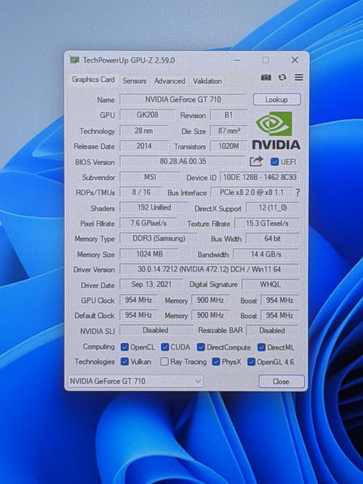 NVIDIA GeForce GT 710 | 2GB DDR3 Graphics Card |  DVI, HDMI