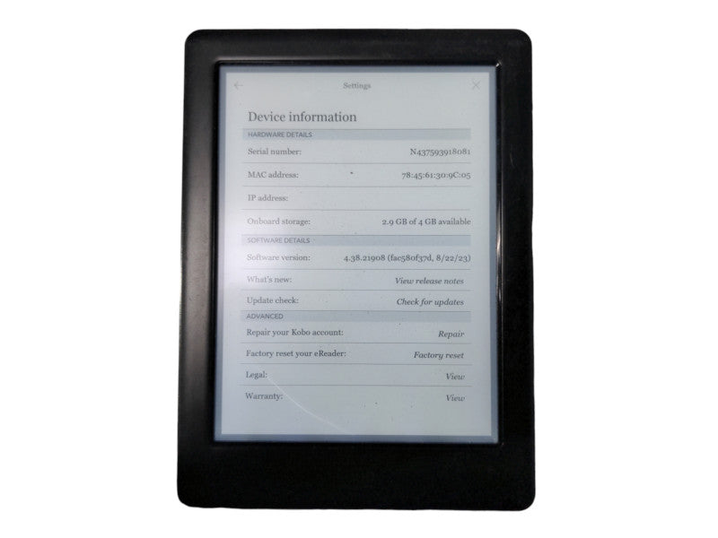 Kobo Glo HD eReader Touchscreen WiFi, 4 GB