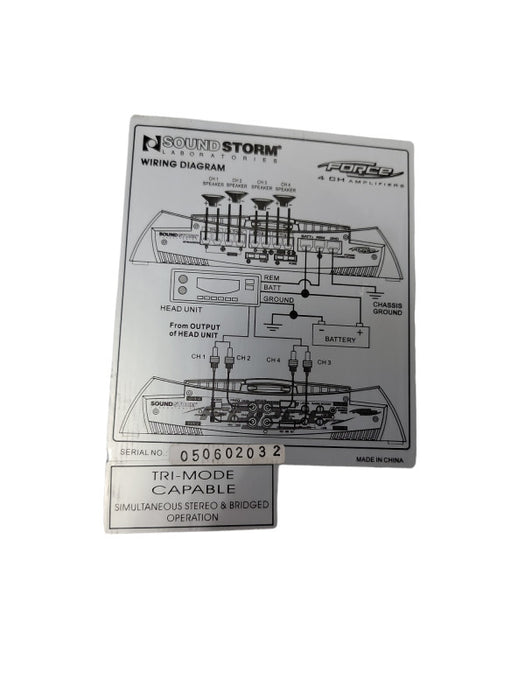 SOUND STORM LABORATORIES F4200 FOUR CHANNEL AMPLIFIER