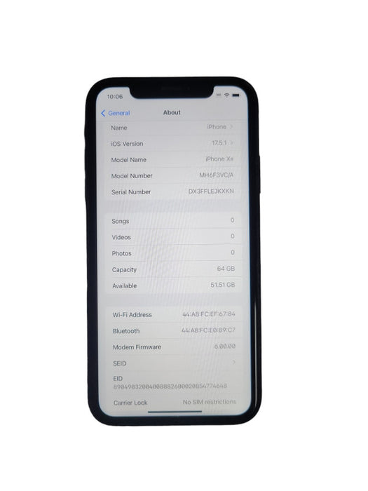 Apple iPhone XR 64GB unlocked phone Q_